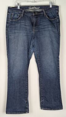Old navy sz Sweetheart 12 short waist 35"Rise 9.5"Ins28"Wid leg hem18"GUC